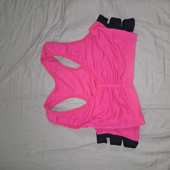 Joe Boxer Vibrant Pink Sports Bra with Black Accents - Picture 1 of 2